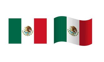 rectángulo y ola mexico bandera ilustración vector