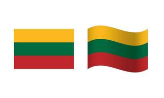 Rectangle and Wave Lithuania Flag Illustration vector