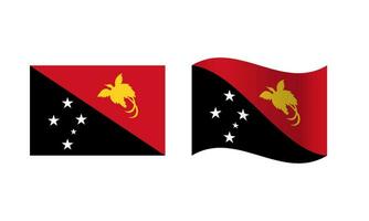 Rectangle and Wave Papua New Guinea Flag Illustration vector