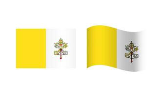 Rectangle and Wave Vatican Flag Illustration vector