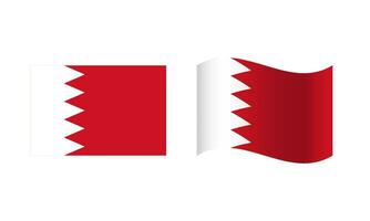 Rectangle and Wave Bahrain Flag Illustration vector