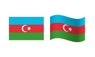Rectangle and Wave Azerbaijan Flag Illustration vector