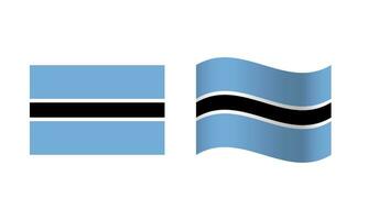 rectángulo y ola Botswana bandera ilustración vector