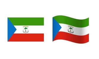 Rectangle and Wave Equatorial Guinea Flag Illustration vector