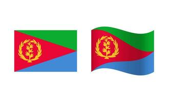 Rectangle and Wave Eritrea Flag Illustration vector