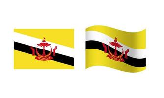 rectángulo y ola Brunei bandera ilustración vector