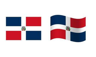 rectángulo y ola dominicano república bandera ilustración vector