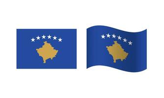 rectángulo y ola Kosovo bandera ilustración vector