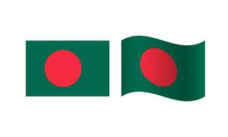 Rectangle and Wave Bangladesh Flag Illustration vector