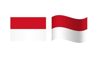 rectángulo y ola Indonesia bandera ilustración vector