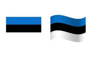 rectángulo y ola Estonia bandera ilustración vector