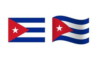 rectángulo y ola Cuba bandera ilustración vector