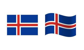 Rectangle and Wave Iceland Flag Illustration vector