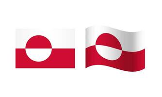 Rectangle and Wave Greenland Flag Illustration vector