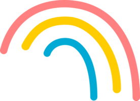 schattig regenboog met wolk tekening icoon png