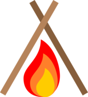 Campfire burning firewood icon png