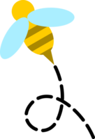 yellow bee flying doodle icon png