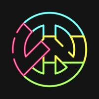 Icon peace symbol. Palestine elements. Icons in neon style. Good for prints, posters, logo, infographics, etc. vector