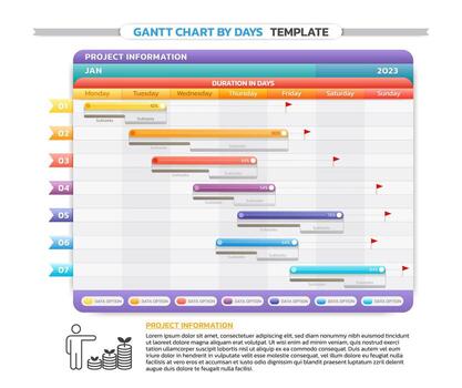 timeline gantt chart infographic template background vector