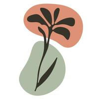 botánico resumen minimalista mano dibujado floral pastel color póster. mezclado estilo, geométrico formas y flor. Bauhaus plantas antecedentes para póster, bandera, imprimir, contemporáneo fondos de pantalla, interior. vector