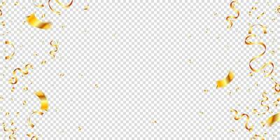 vector gold confetti fall from the sky for holiday and birthday party