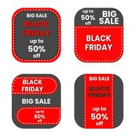 Black friday banners in flat design vector