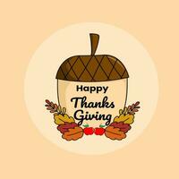 Happy thanksgiving day card in hand drawn style vector