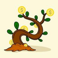 financial investment bank deposit profit finance manage money in cartoon style for graphic designer vector illustration