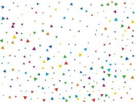 New Year Triangular Confetti. Light Rainbow glitter confetti background. Colored festive texture vector