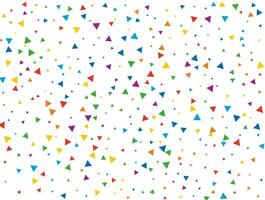 New Year Triangular Confetti. Light Rainbow glitter confetti background. Colored festive texture vector