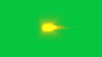 Gun muzzle flash effect, gun firing effect side view animation isolated on green screen background video