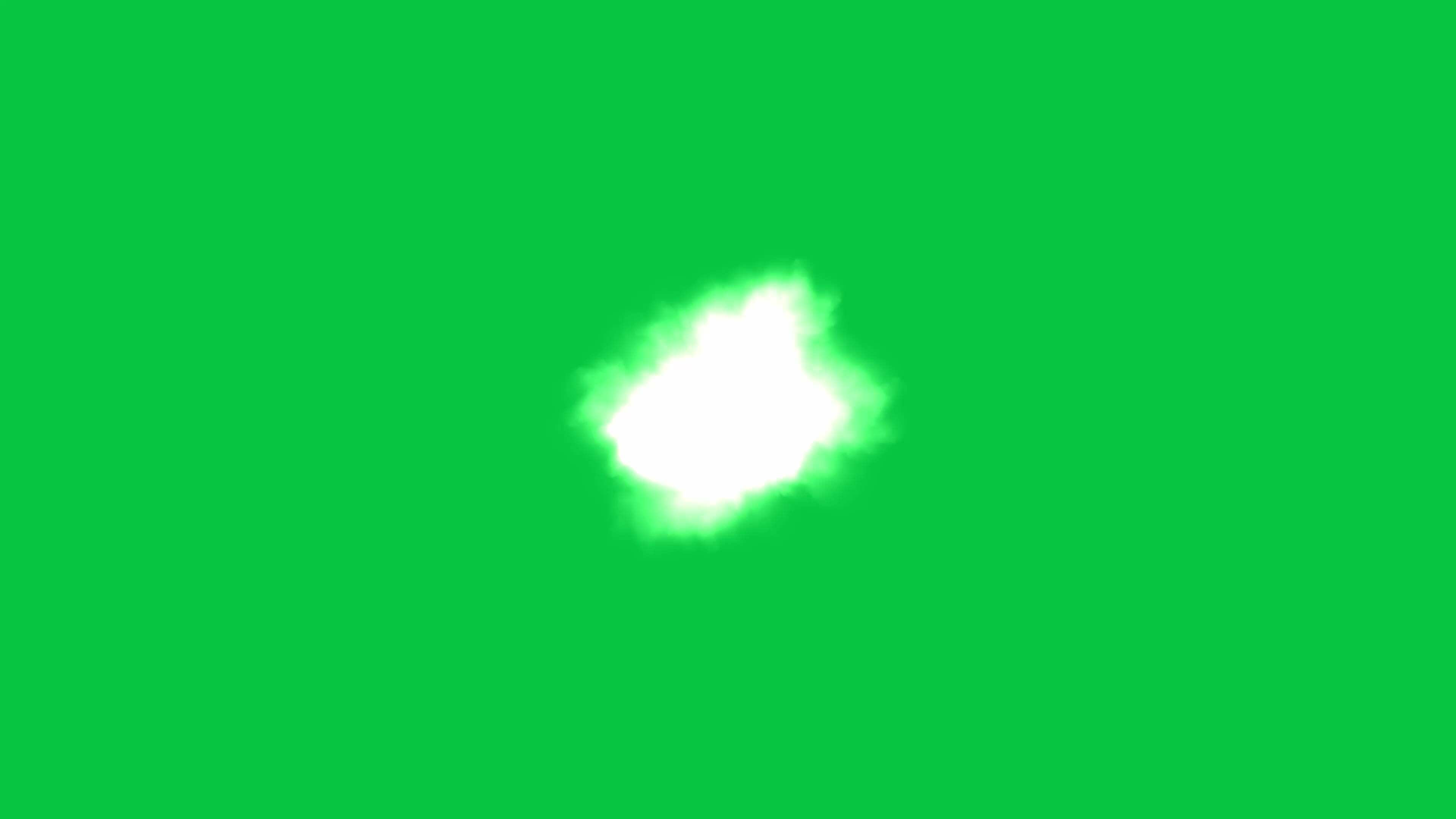 Gun firing Muzzle flash effect front view animation isolated on green