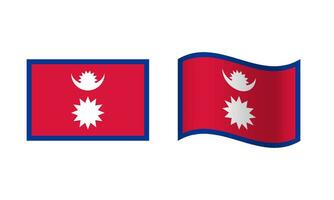 rectángulo y ola Nepal bandera ilustración vector