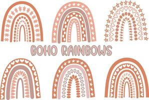 de moda boho arcoiris acuarela vector, bebé arco iris vector ilustraciones, gratis descargar.