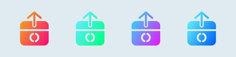 Output solid icon in gradient colors. Quit signs vector illustration.