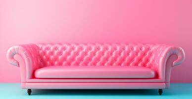 Stylish modern sofa, pastel bright background - AI generated image photo