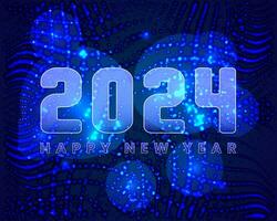 Happy new year background design with christmas light element vector