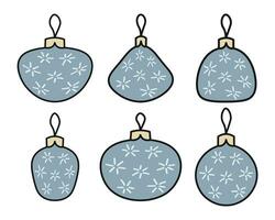 Image of Christmas tree ornaments in different shapes vector