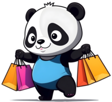 cartoon anime onepiece with  shopping bag  with ai generative png