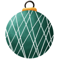 Patterned green Christmas ball illustration png