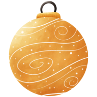 Patterned golden Christmas ball illustration png