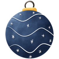 Patterned blue Christmas ball illustration png