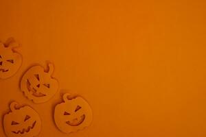 halloween background with pumpkins copy space photo