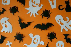 halloween paper cut pattern background photo