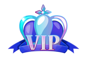 VIP badge with crown and ribbon. png