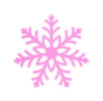 Outline neon pink snowflake .Retro neon Winter.Beautiful Christmas decoration Vector Illustration