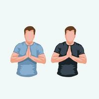 praying men silhouette vector