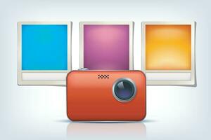 camera with photos vector