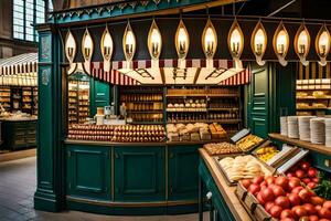 a store with a variety of food and drinks. AI-Generated photo