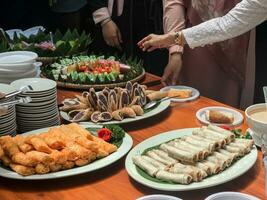 jajanan pasar is traditional Indonesian snack that often found in traditional market photo